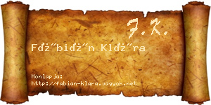 Fábián Klára névjegykártya
