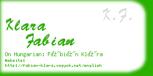 klara fabian business card